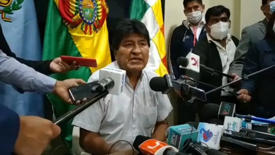 Evo Morales, en una conferencia de prensa en Cochabamba.