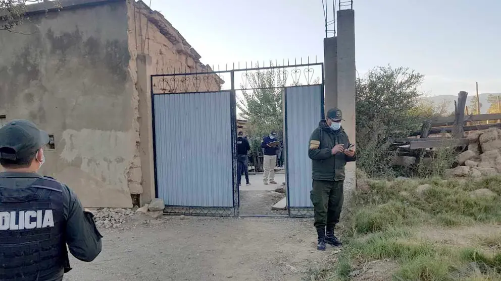 Una de las viviendas allanadas en Cliza. CORTESÍA