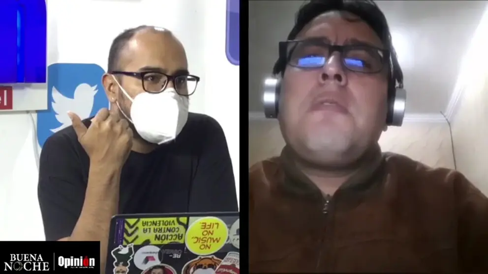 El doctor Pedro Flores (d), durante la entrevista con Buena Noche de OPINI&Oacute;N.