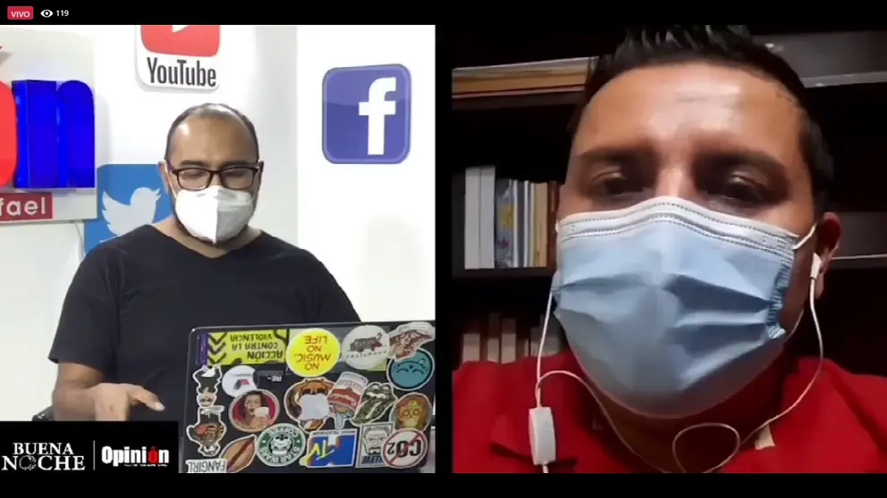 Henry, representante de los delivery, explica en Buena Noche de OPINI&Oacute;N los cuidados de bioseguridad que tomar&aacute;n. Captura de video