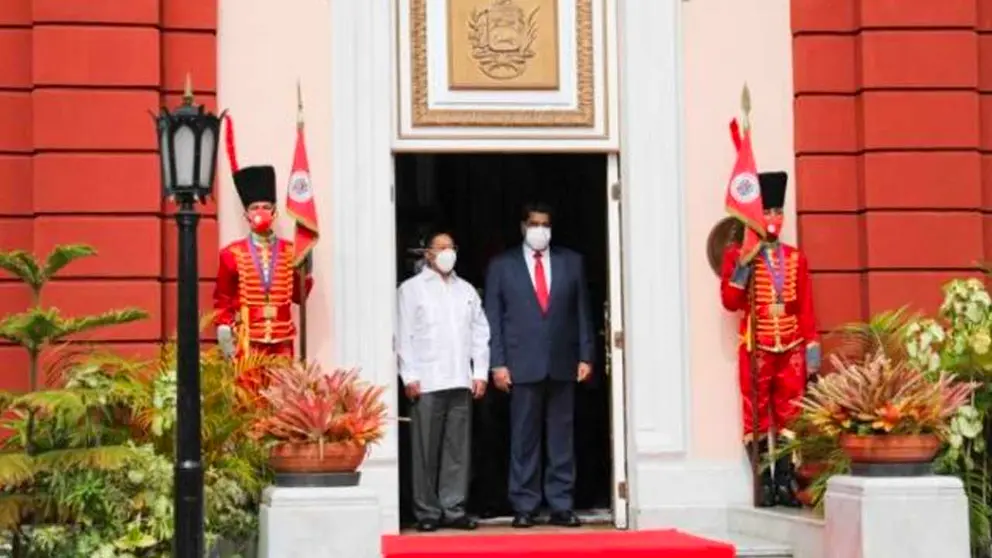 Presidente Arce fue recibido por Nicolás Maduro en el Palacio de Miraflores. OXIGENO.BO