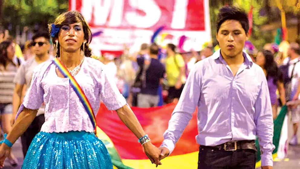 Marcha del Día del Orgullo LGBT+ en Bolivia.  SARA ZEBALLOS GONZALES