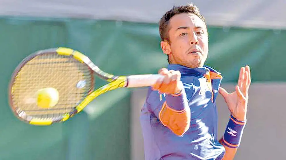 Hugo Dellien, durante un partido oficial. ARCHIVO