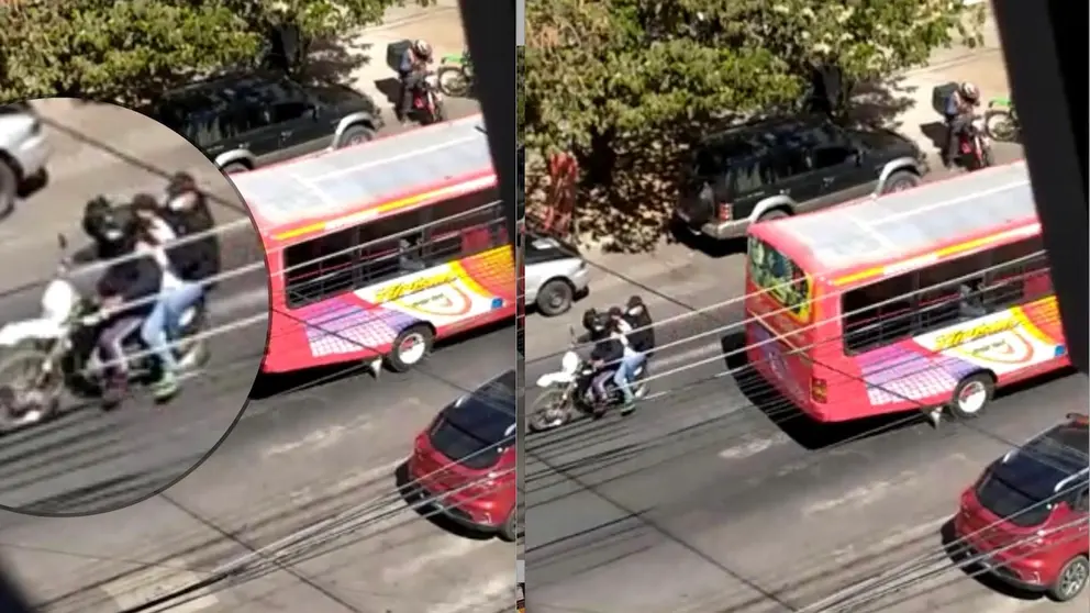 Imagen de video muestra el momento exacto en el que los tres malechores huyen de la escena del crimen en la avenida Ram&oacute;n Rivero.