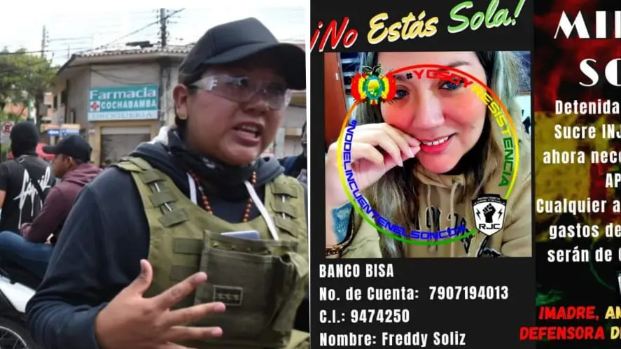 Milena Soto, integrante de la RJC que fue aprehendida. RRSS