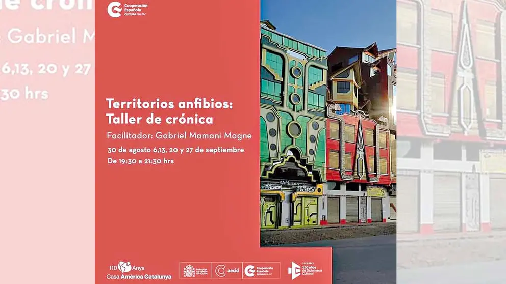 Afiche del taller de crónica dictado por Gabriel Mamani Magne. CCLEP