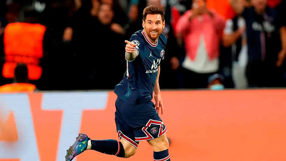 Lionel Messi celebra su primera conquista en el PSG. Anotó el 2-0 ante City por  la primera rueda de la fase de grupos de la Champions. EFE