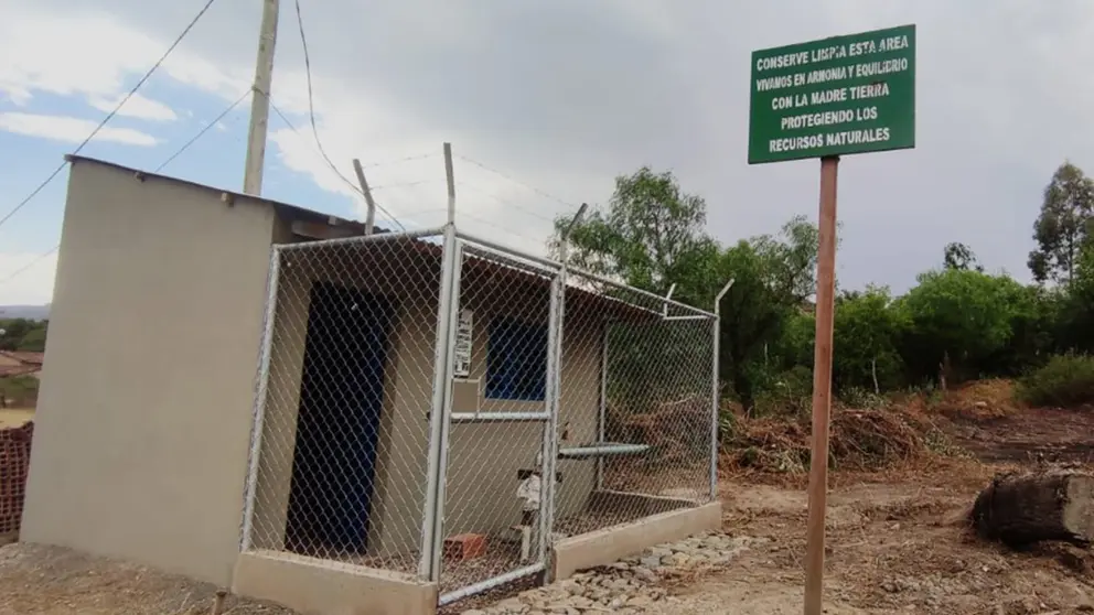 El sistema de agua potable inaugurado en Sipe Sipe. GOBERNACI&Oacute;N DE COCHABAMBA