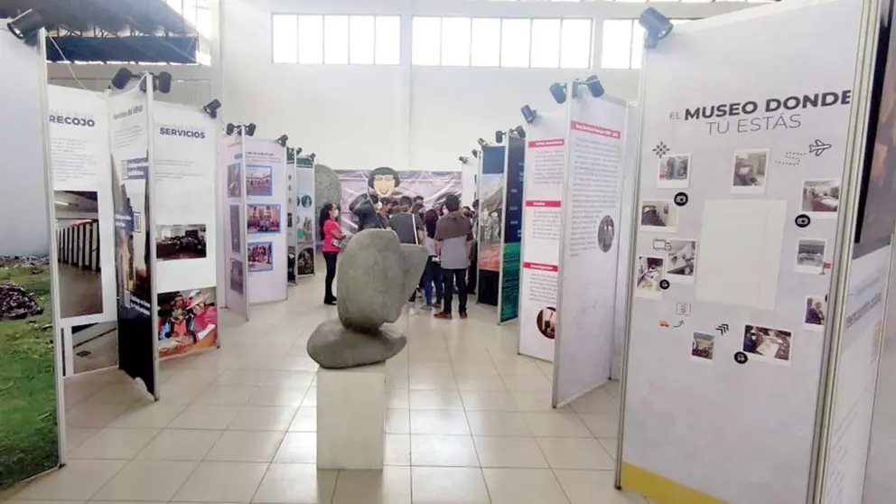 La llamada &ldquo;ciudadela cultural&rdquo; en el pabellón americano de la 14ava Feria Internacional del Libro de Cochabamba. FUNDACIÓN CULTURAL DEL BCB