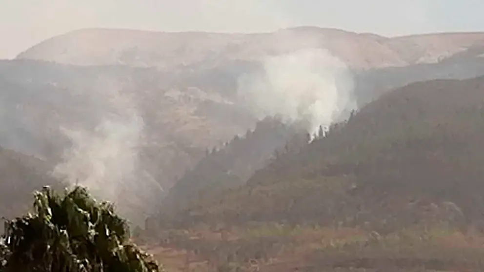 Una imagen a&eacute;rea del incendio. Tunari Sin Fuego.