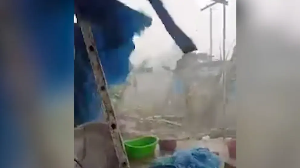 Vientos huracanados en Puerto Villarroel. Captura de video.