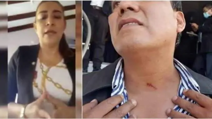 Los diputados Tatiana &Aacute;&ntilde;ez y H&eacute;ctor Arce, enfrentados por el "caso ara&ntilde;azo". Viral Bolivia