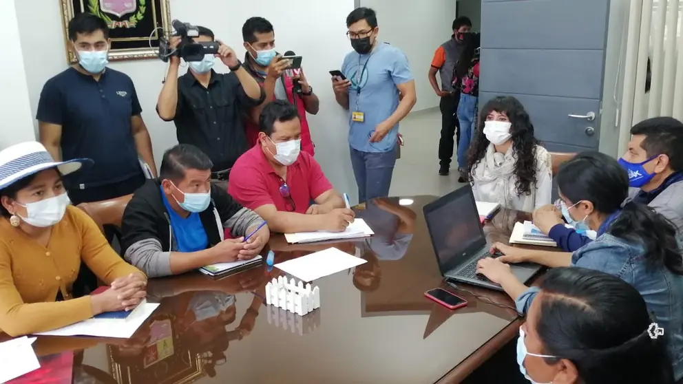 Reunión de coordinaci&oacute;n para simulacro de inundaci&oacute;n en Tiquipaya. GADC.