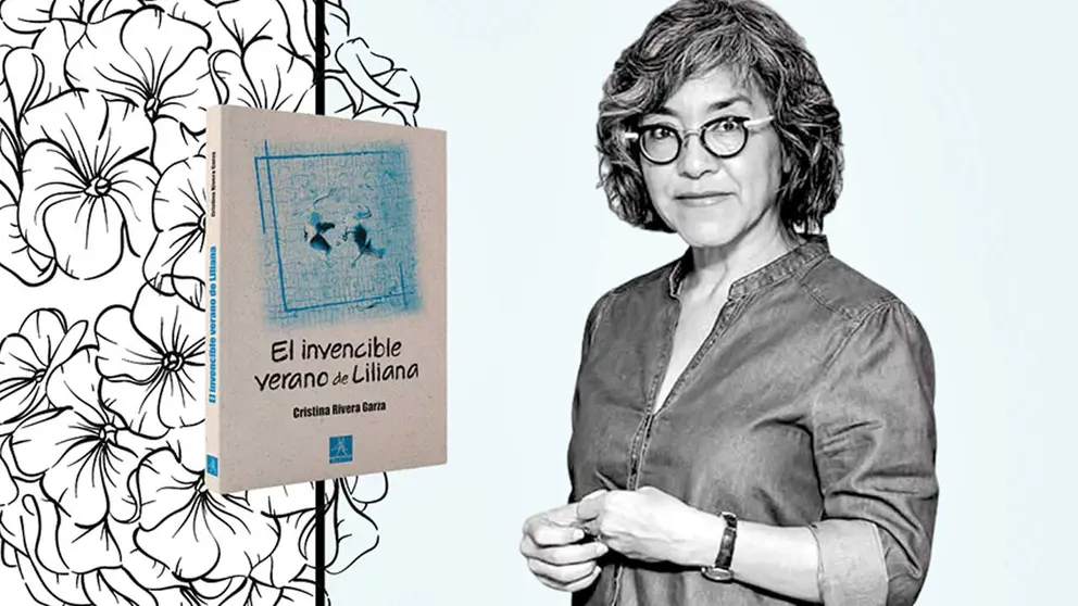 Portada de la edición boliviana de la obra &lsquo;El invencible verano de Liliana&rsquo; junto a su autora Cristina Rivera Garza. DISEÑO PROPIO