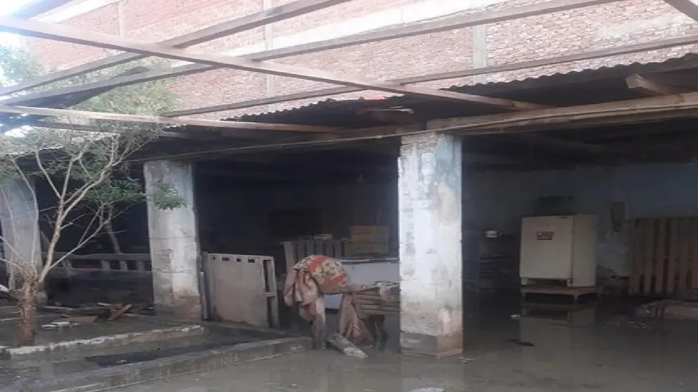 Una imagen de la inundaci&oacute;n en el albergue