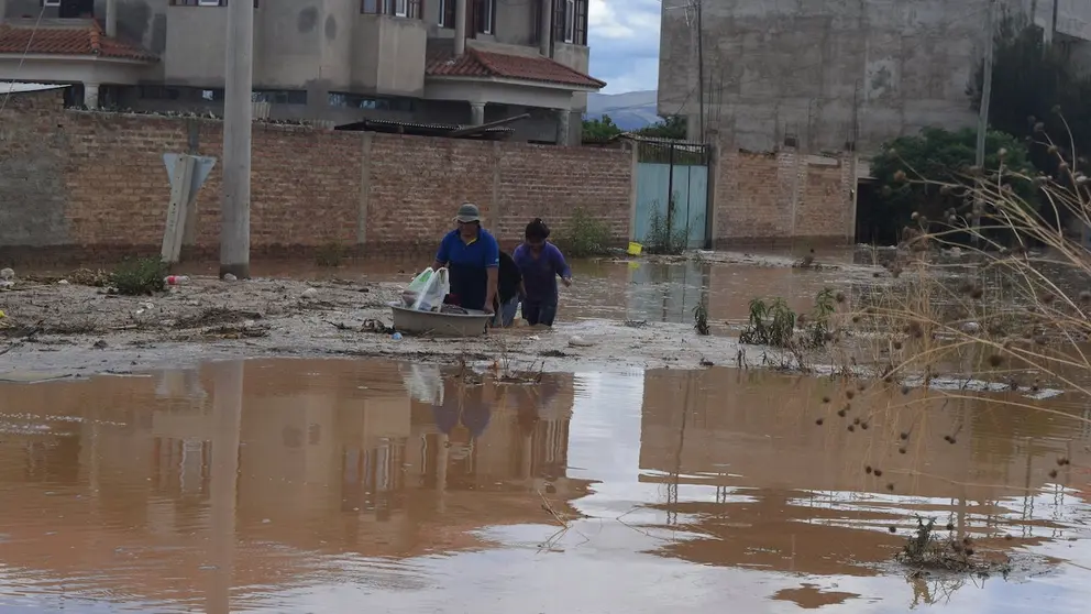 Inundaci&oacute;n registrada en Cliza este lunes. ALCALD&Iacute;A CLIZA.