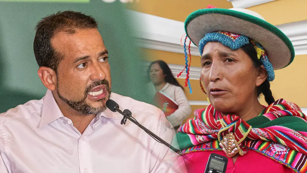 Luis Fernando Camacho, gobernador de Santa Cruz, y Lidia Patty.