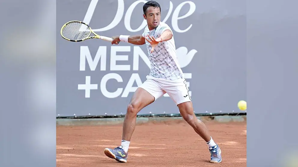 Hugo Dellien, durante un partido oficial. ARCHIVO