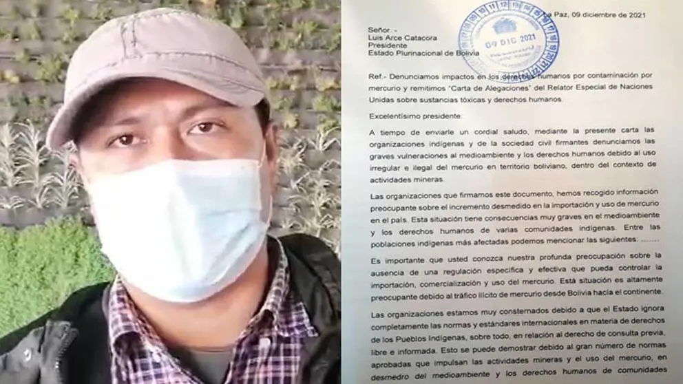 Alex Villca, vocero de la Contiocap presentó la carta. ERBOL