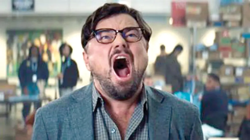 Leonardo DiCaprio entra en pánico ante el Apocalipsis en la película &lsquo;No mires arriba&rsquo;.                  NETFLIX