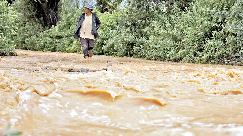 Inundación en la zona de la Tamborada, al sur de la ciudad.        DICO SOLÍS