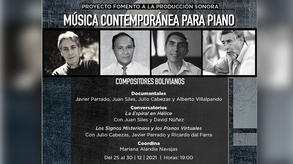 Documentales y seminarios visibilizan al piano boliviano. FACEBOOK