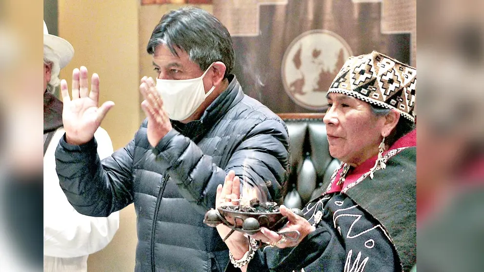 El vicepresidente David Choquehuanca en un ritual ancestral. ARCHIVO