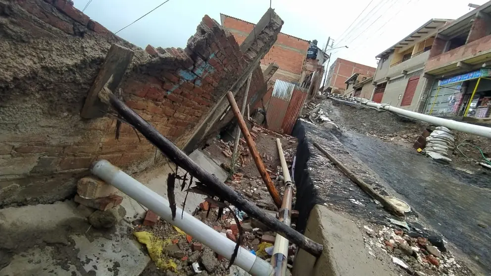 Construcciones en riesgo en la zona de Alto Cochabamba, al sur de la ciudad. DICO SOL&Iacute;S