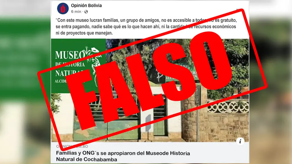 Circula noticia falsa sobre museo de Historia Natural de Cochabamba