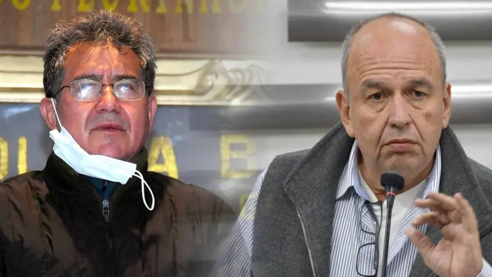 El exjefe policial, Maximiliano D&aacute;vila (i), el exministro Arturo Murillo (d).