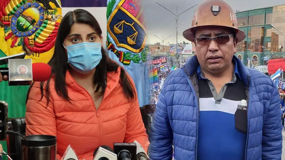 La senadora Andrea Barrientos, de CC, socializa la denuncia. Del otro lado, el senador Hilari&oacute;n P., acusado por presunta violaci&oacute;n.