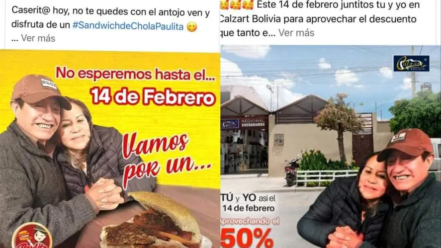Las im&aacute;genes de Quispe en las promociones de las empresas. RRSS