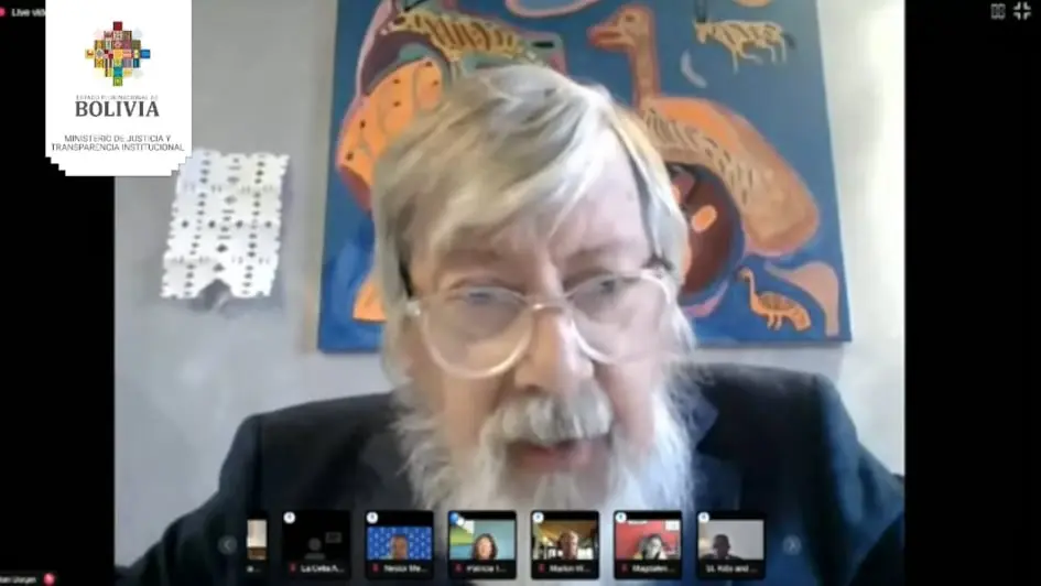 Julian Burger, parte del Grupo Interdisciplinario de Expertos Independientes (GIEI-Bolivia). CAPTURA DE VIDEO