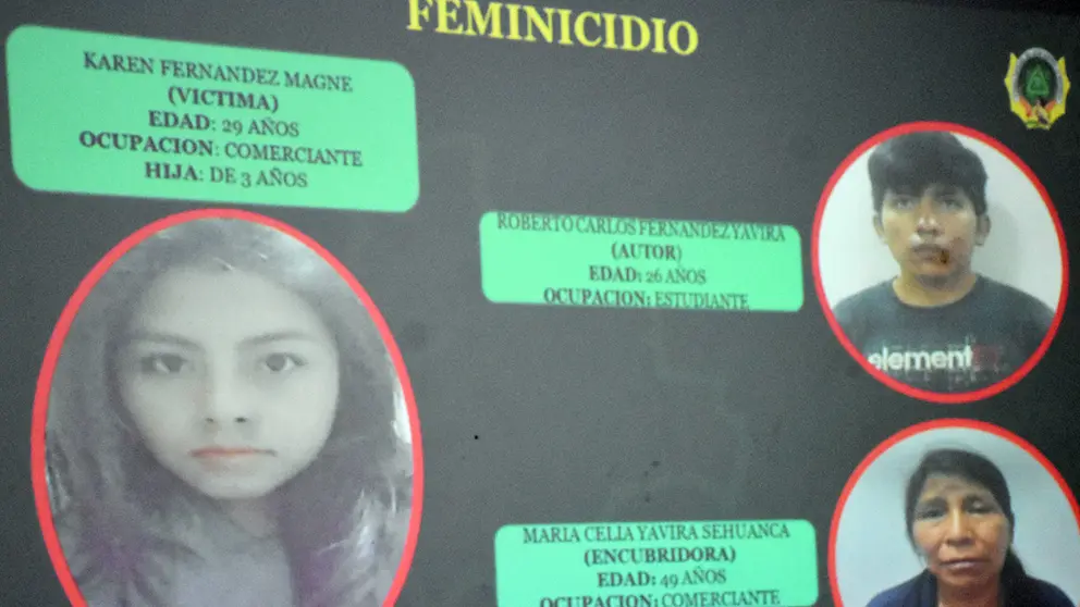 Diapositiva presentada por la Polic&iacute;a respecto al feminicidio de Karent.	   DICO SOL&Iacute;S