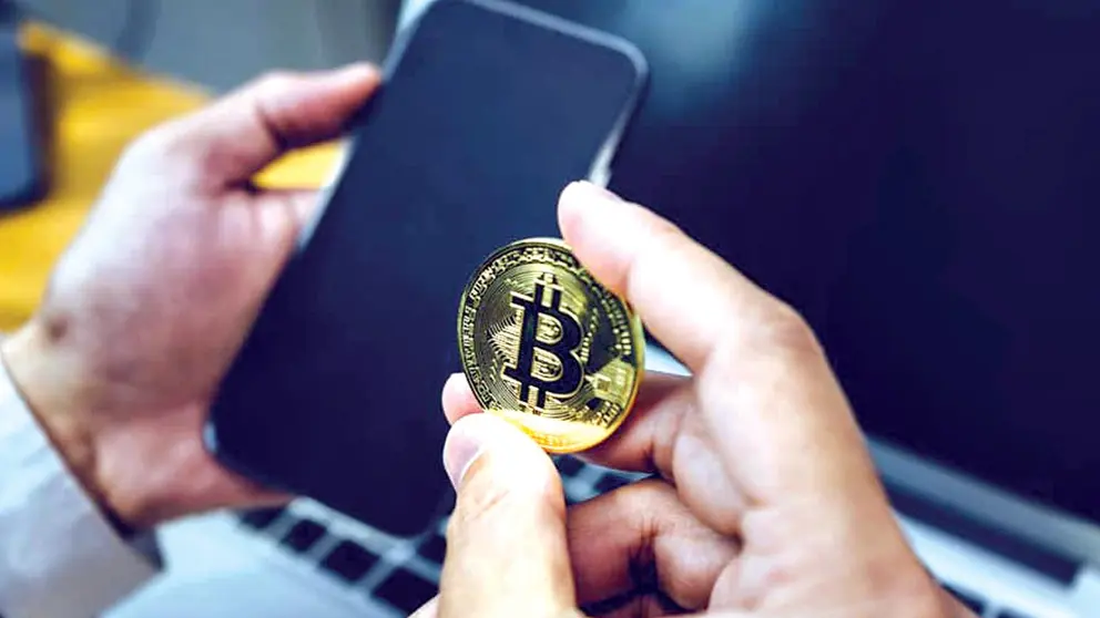 Una representación de una transacción con monedas virtuales.       ACTIONSDATA