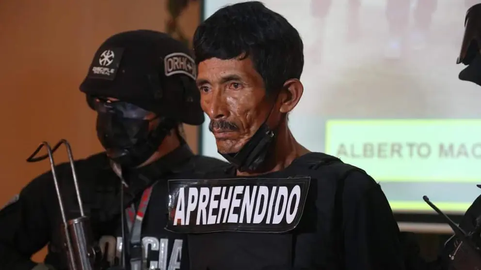 Presentan a Alberto Machado Daza, autor del feminicidio en Beni. MINISTERIO DE GOBIERNO 