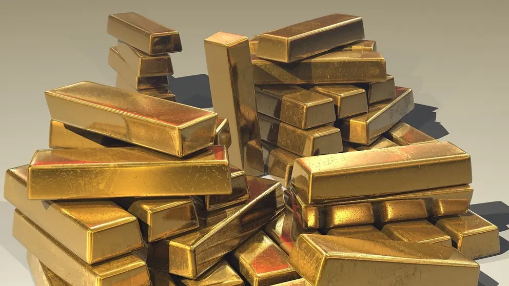 Una foto referencial de lingotes de oro. Pixabay