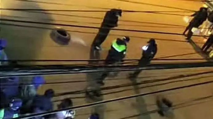 Efectivos policiales, en la escena donde fue atropellada una persona, cerca de la UPEA. RRSS
