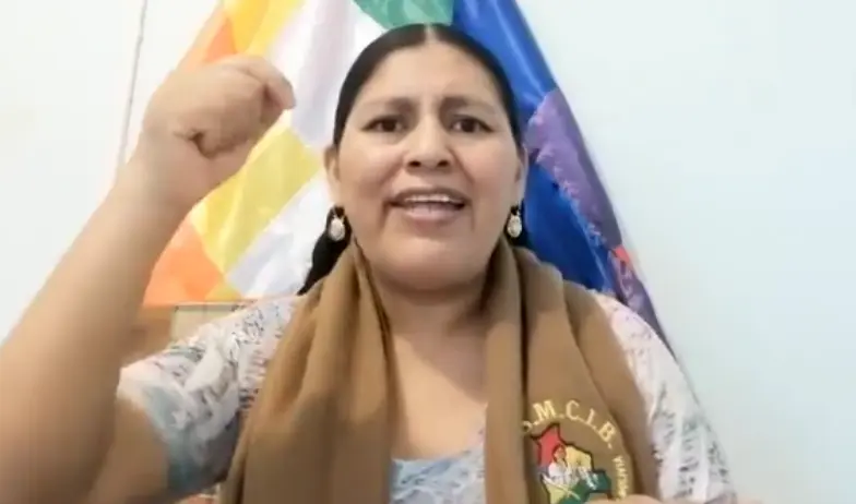 Ang&eacute;lica Ponce, la ahora exejecutiva de la Confederaci&oacute;n Sindical de Mujeres de Comunidades Interculturales de Bolivia (CSMCIB). URGENTE.BO