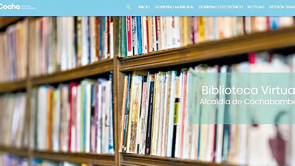 Interfaz de la Biblioteca Virtual de la Alcaldía. ALCALDÍA