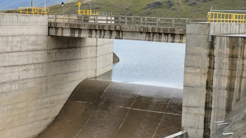 El embalse en la represa de Misicuni. EMPRESA MISICUNI