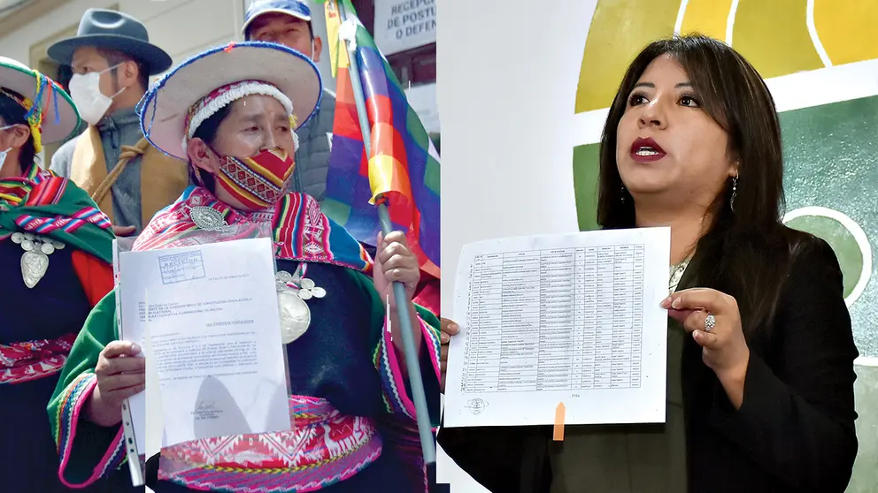 La exdiputada Lidia Patty y la Defensora del Pueblo actual Nadia Cruz.    archivo