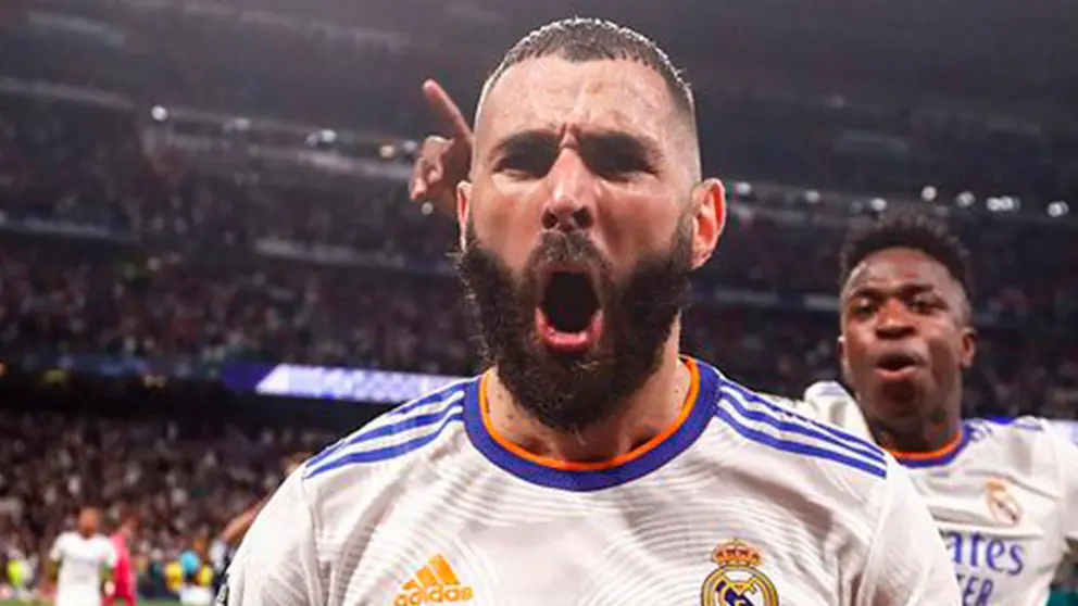 Karim Benzema, celebra un gol. REAL MADRID