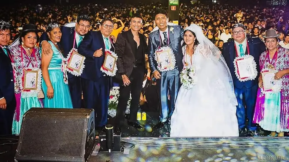 Una imagen de la boda de Juan y Lisbeth en Brasil, que contó con la presencia de Américo. Radio América Latina
