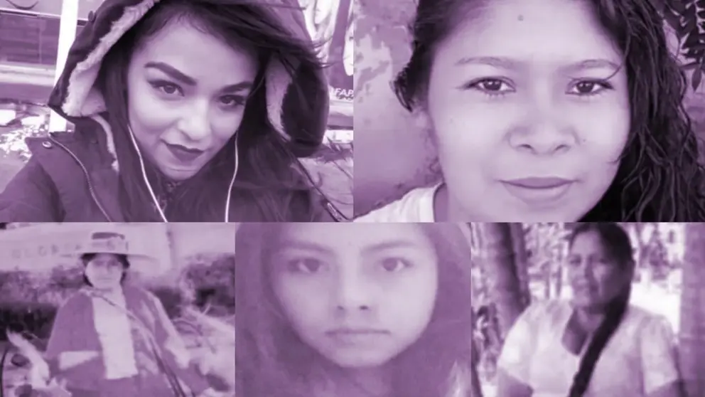 Laura Daniela, Jhovana (arriba), María, Karent y Guillermina (abajo), cinco de las siete víctimas de feminicidio en Cochabamba. CORTESÍA 