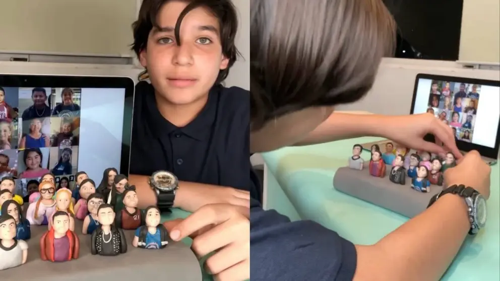 Josu&eacute; Banjam&iacute;n muestra los mu&ntilde;equitos de plastilina que elabor&oacute; en honor a los 19 ni&ntilde;os asesinados en una escuela de Texas.
