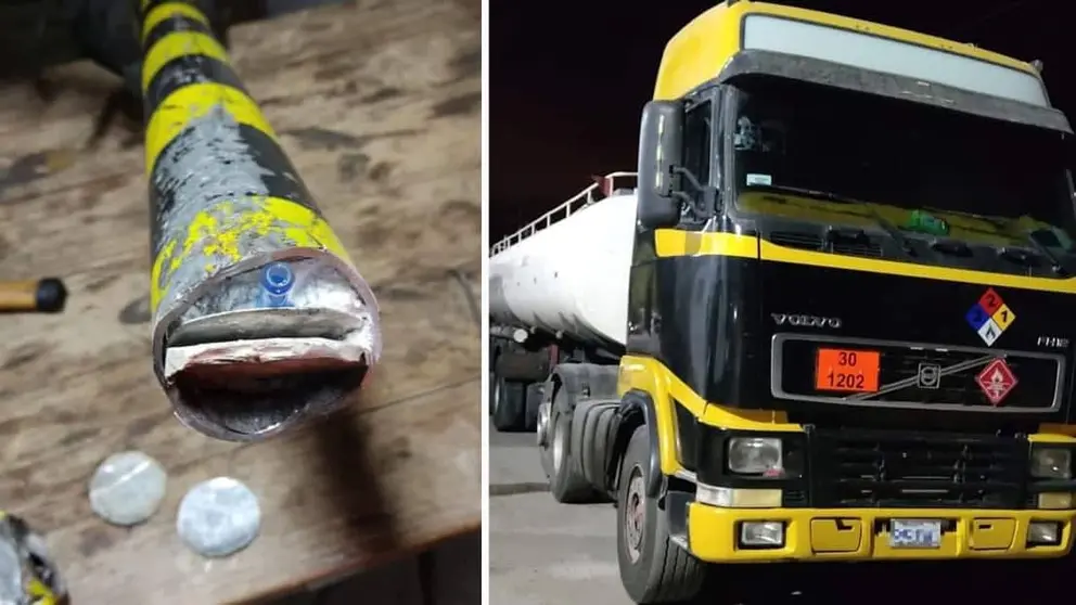 La imagen del cami&oacute;n que conduc&iacute;a en boliviano, con droga. GENDARMER&Iacute;A NACIONAL