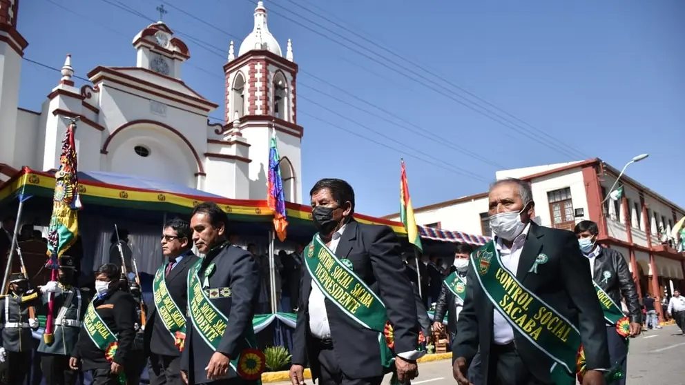 El desfile c&iacute;vico en conmemoraci&oacute;n a los 261 a&ntilde;os de aniversario de Sacaba, este 29 de junio. NO&Eacute; PORTUGAL