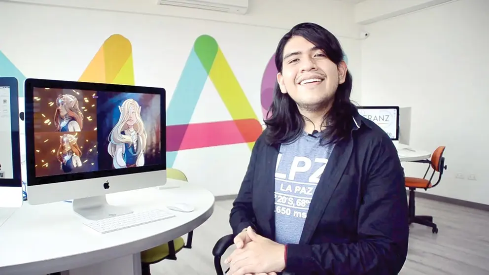 Adrián Ortiz, ilustrador y estudiante Unifranz.           UNIFRANZ