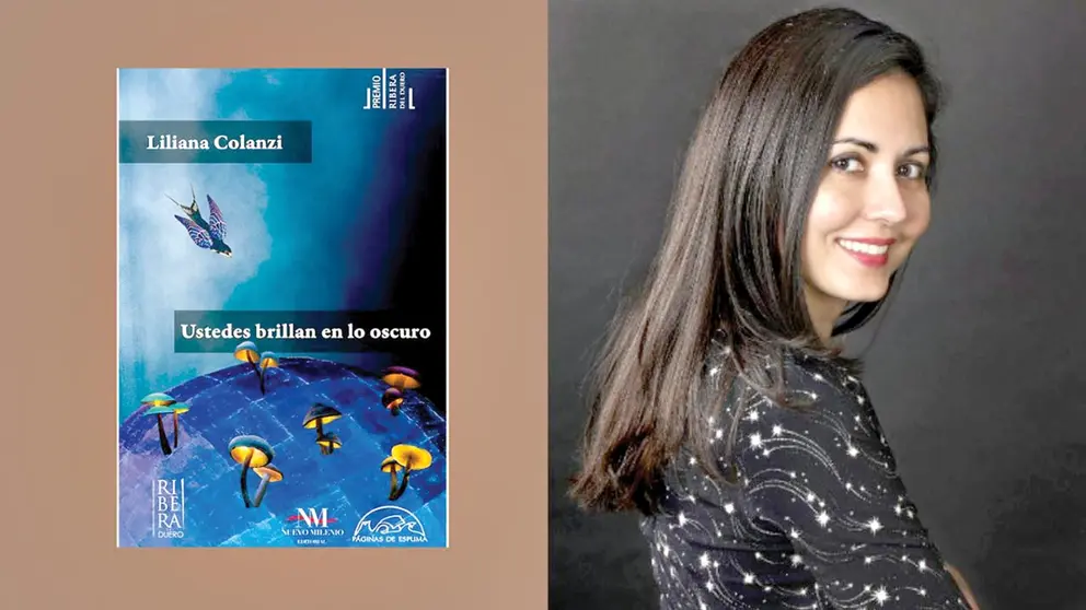 Portada de &lsquo;Ustedes brillan en lo oscuro&rsquo;  y la autora Liliana Colanzi.       CORTESÍA
